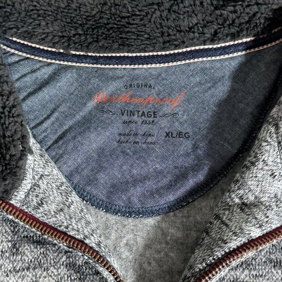 Mens Original Weatherproof Vintage Fleece Pullover XL Gray 1/4 Zip Sweatshirt - Picture 5 of 5
